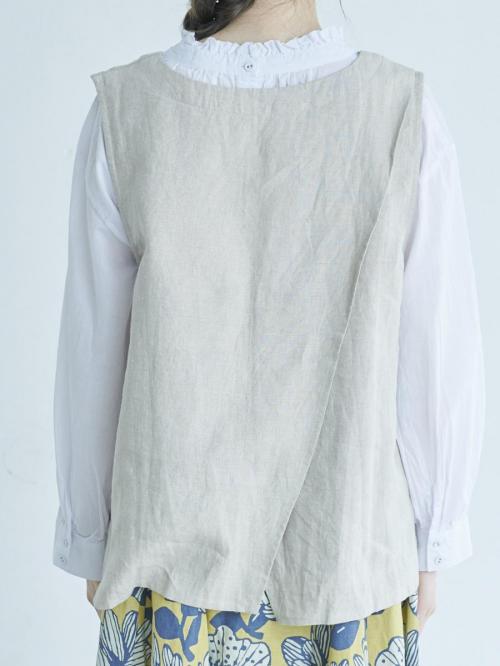 ウシロスリットベスト　リネンオックス