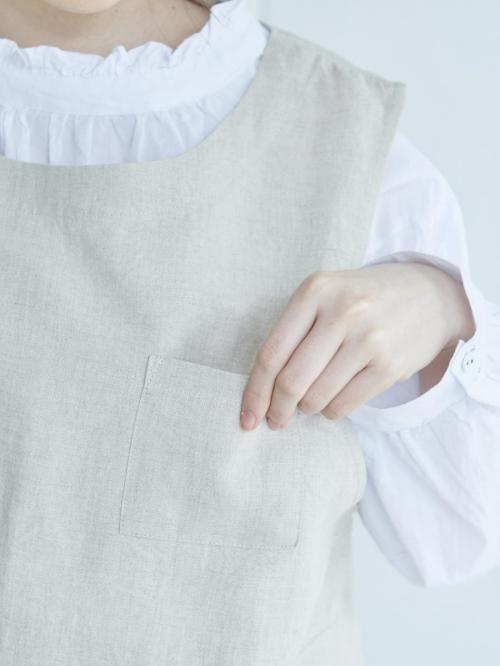 ウシロスリットベスト　リネンオックス