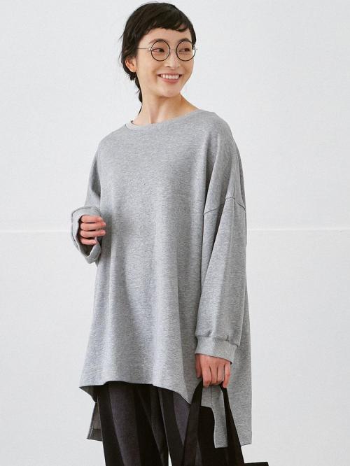 前後差プルオーバー　綿裏毛
