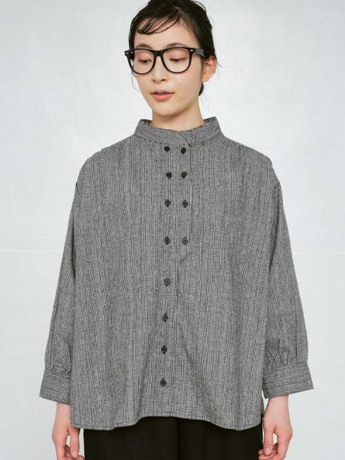 コックブラウス　綿ビエラチェック