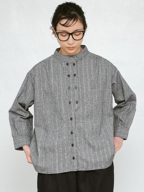 コックブラウス　綿ビエラチェック