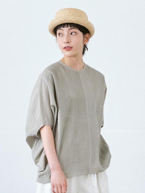 ピンタックドルマンブラウス　綿60ローン