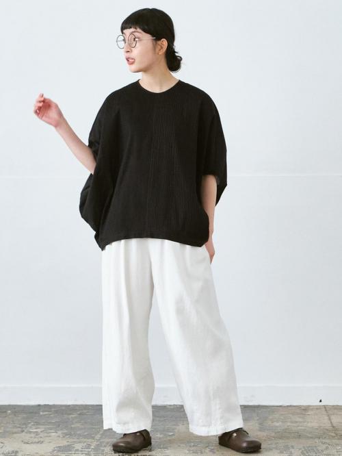 ピンタックドルマンブラウス　綿60ローン