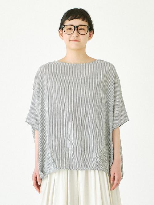 ドルマンブラウス　C/PUシャーリングストライプ