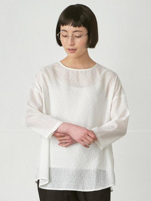 2WAYブラウス　綿ドットドビー