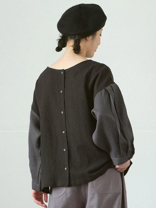 ２WAYキリカエブラウス　綿麻接結