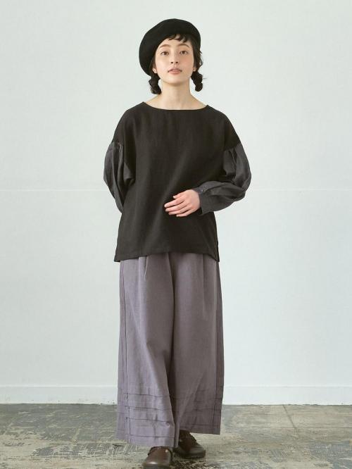 ２WAYキリカエブラウス　綿麻接結