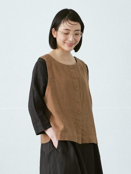 2WAYベスト　綿麻キャンバス
