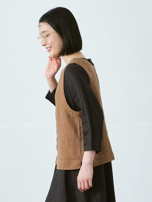 2WAYベスト　綿麻キャンバス