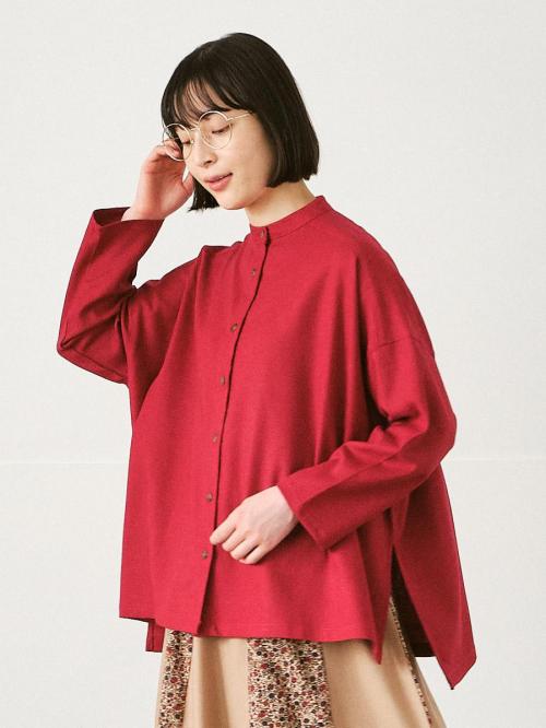 スタンドカラー前後差ブラウス　C/L/R/Eツイル