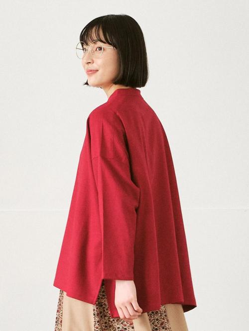 スタンドカラー前後差ブラウス　C/L/R/Eツイル