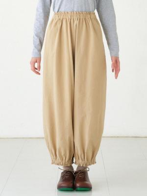 裾ゴムバルーンパンツ　綿オックス