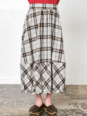 バルーンスカート 綿ビエラチェック