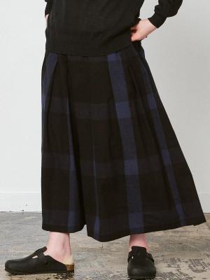 ガウチョパンツ 綿ビエラチェック