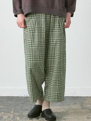 テーパードパンツ　綿ビエラチェック