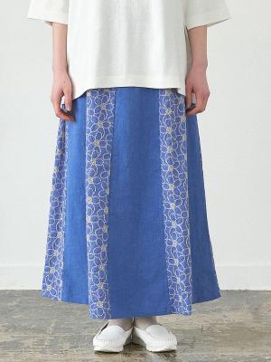 フレアスカート　異素材キリカエ　