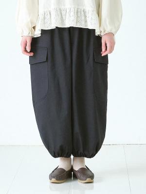 サイドポケット裾ゴムバルーンパンツ　C20ツイル