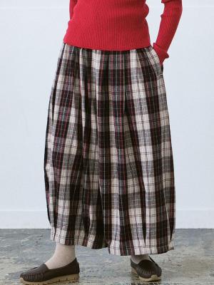 バルーンパンツ　綿ビエラチェック