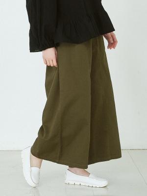 センター切り替えワイドパンツ 綿20ツイル