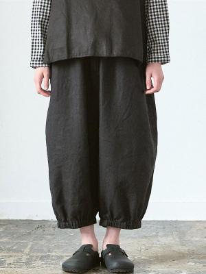 裾ゴムボールパンツ　リネンオックス