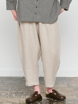 テーパードパンツ　リネン起毛