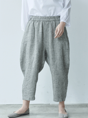 テーパードパンツ　リネン起毛