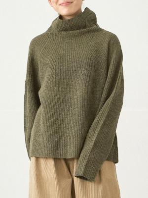 タートルネックニット　シェットランドカラーネップ3G