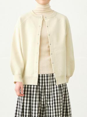 スナップボタンカーディガン　E総針編み