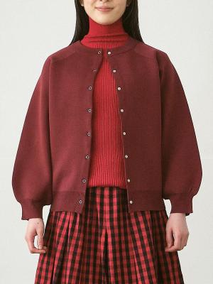 スナップボタンカーディガン　E総針編み