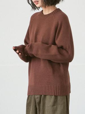 クルーネックニット 綿天竺5G