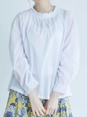 フリル襟2WAYブラウス コットンローン