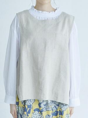 ウシロスリットベスト　リネンオックス