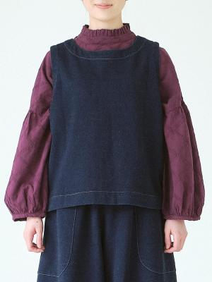 ２WAYベスト　C/Pu裏毛ニットデニム