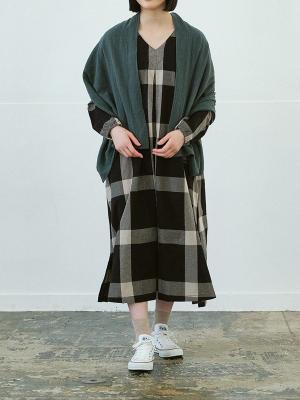 ストールつきワンピース　Cオックスチェック