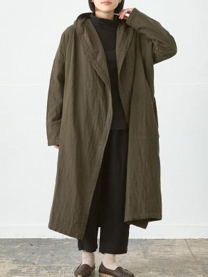 ショールフードコート 綿麻接結