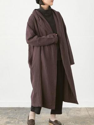 ショールフードコート 綿麻接結