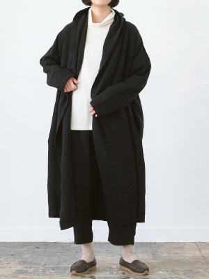 ショールフードコート 綿麻接結