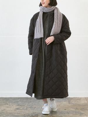 ロングコート　ウェーブキルト
