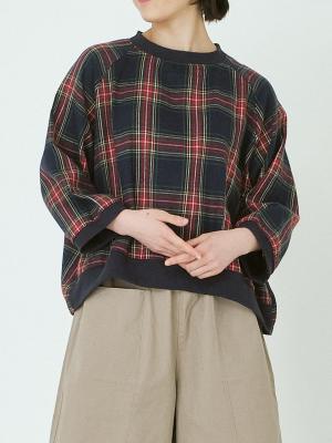 リブプルオーバーブラウス　Cビエラチェック