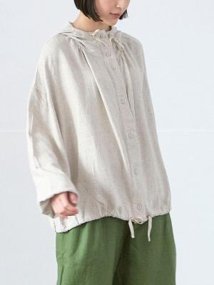 フードジャケット　C/Lヘリンボン